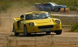 Yellow Darrian rally car on TSH Stages - South Hams Motor Club