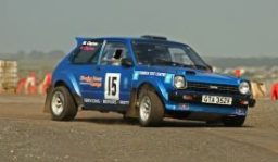 Blue Toyota Starlet rally car on TSH Stages - South Hams Motor Club