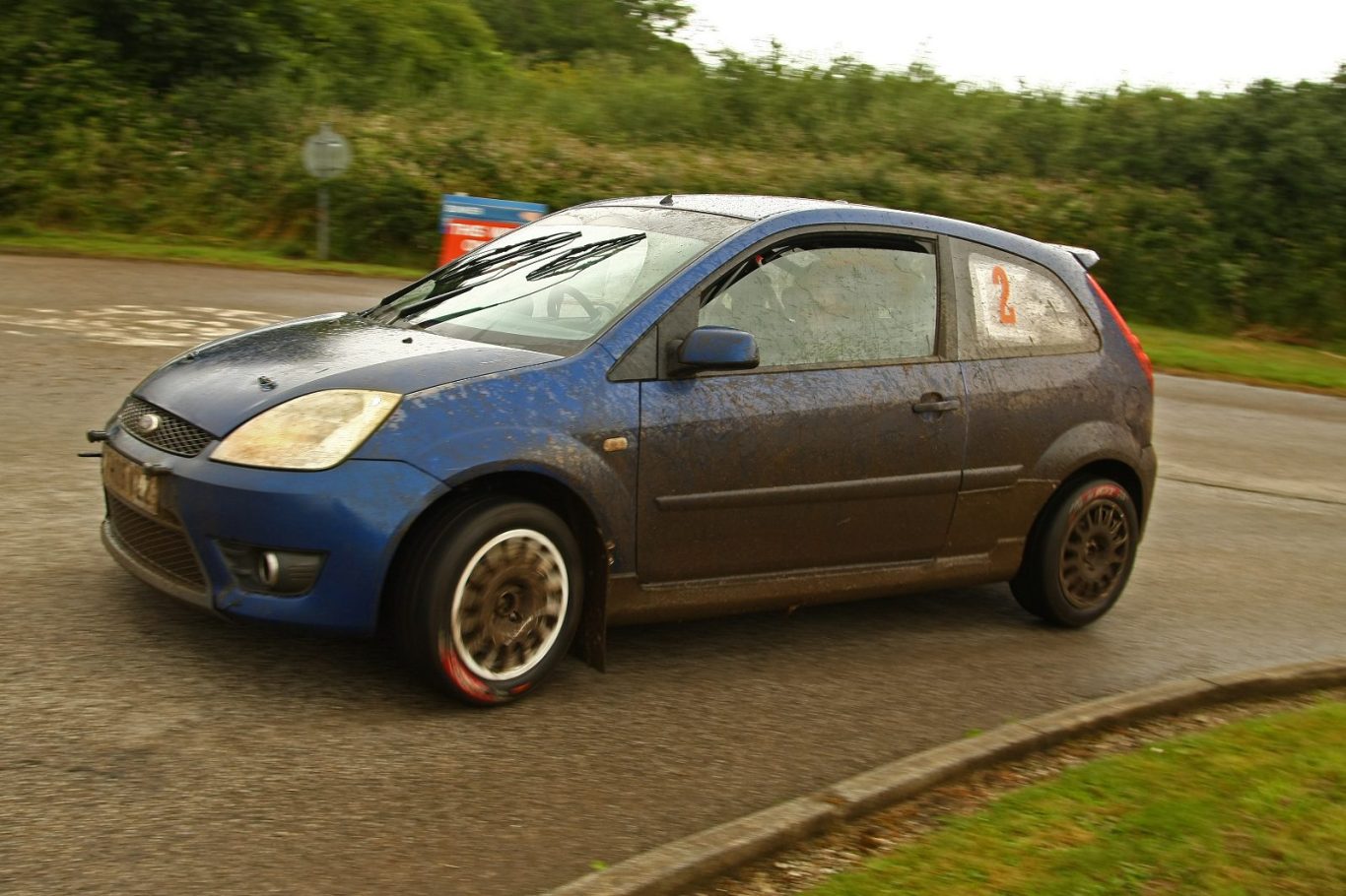 Ford Fiesta in action at the SW Targa rally