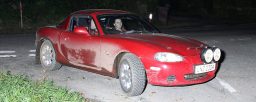 Red Mazda MX5 on SHMC navigation road rally