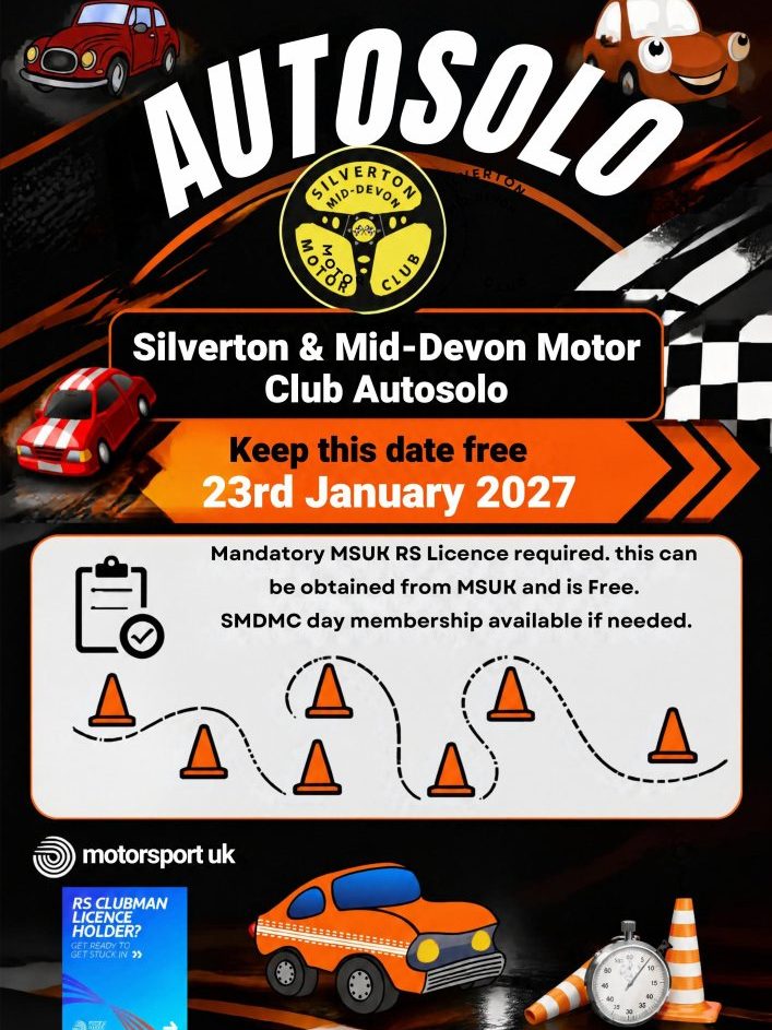 Silverton & Mid Devon MC AutoSOLO 23rd Jan 2027 Silverton & Mid Devon MC AutoSOLO 23rd Jan 2027