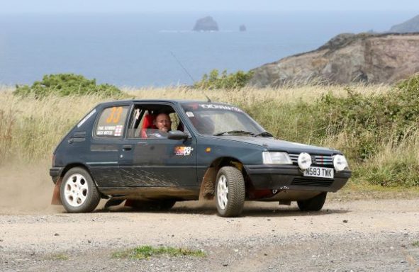 Peugeot 205 rally car on South West Targa