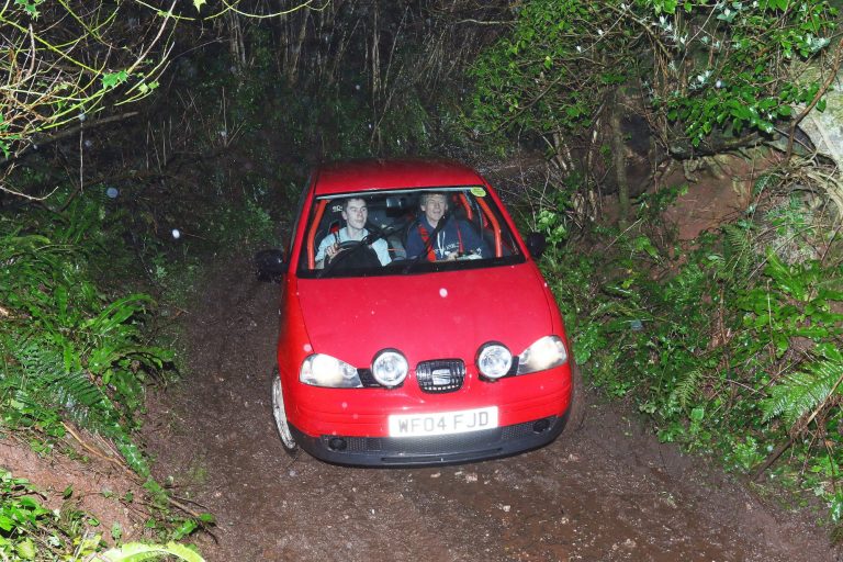 Red Seat Arosa rally car on SHMC night raod rally