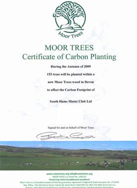 153 trees planted by Moor Trees in 2009